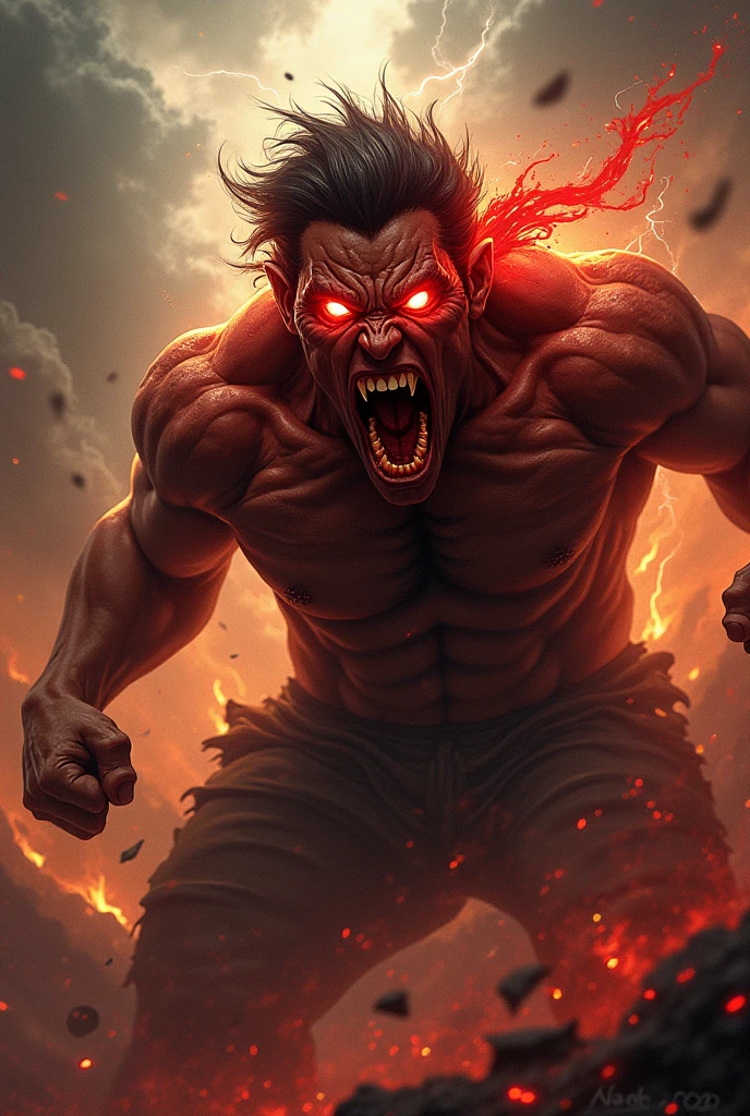 orc warrior, yelling, realism, realistic, angry, blood, fantasy, edge lighting, raytracing, <lora:PlushTech:1> plushtech, soft velvet, battle, fire, volcano background, war