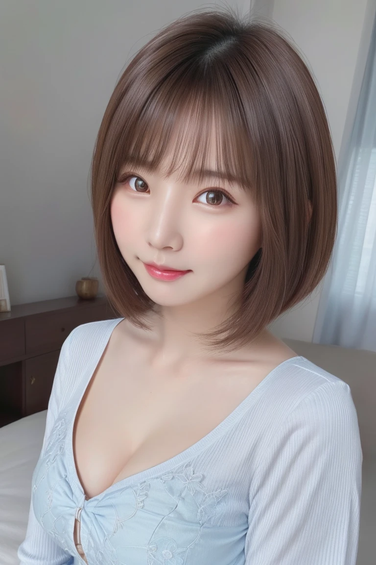 table top, highest quality, figure, super detailed, finely, High resolution, 8k wallpaper, 完璧なダイナミックな構figure, detailed and beautiful eyes , Hotel(but), sexy face,A face feeling ecstasy,Face at the peak of sexual excitement,Excited face from sex、Beautiful girl with silver hair and bob cut、Beautiful girl with flat and small breasts