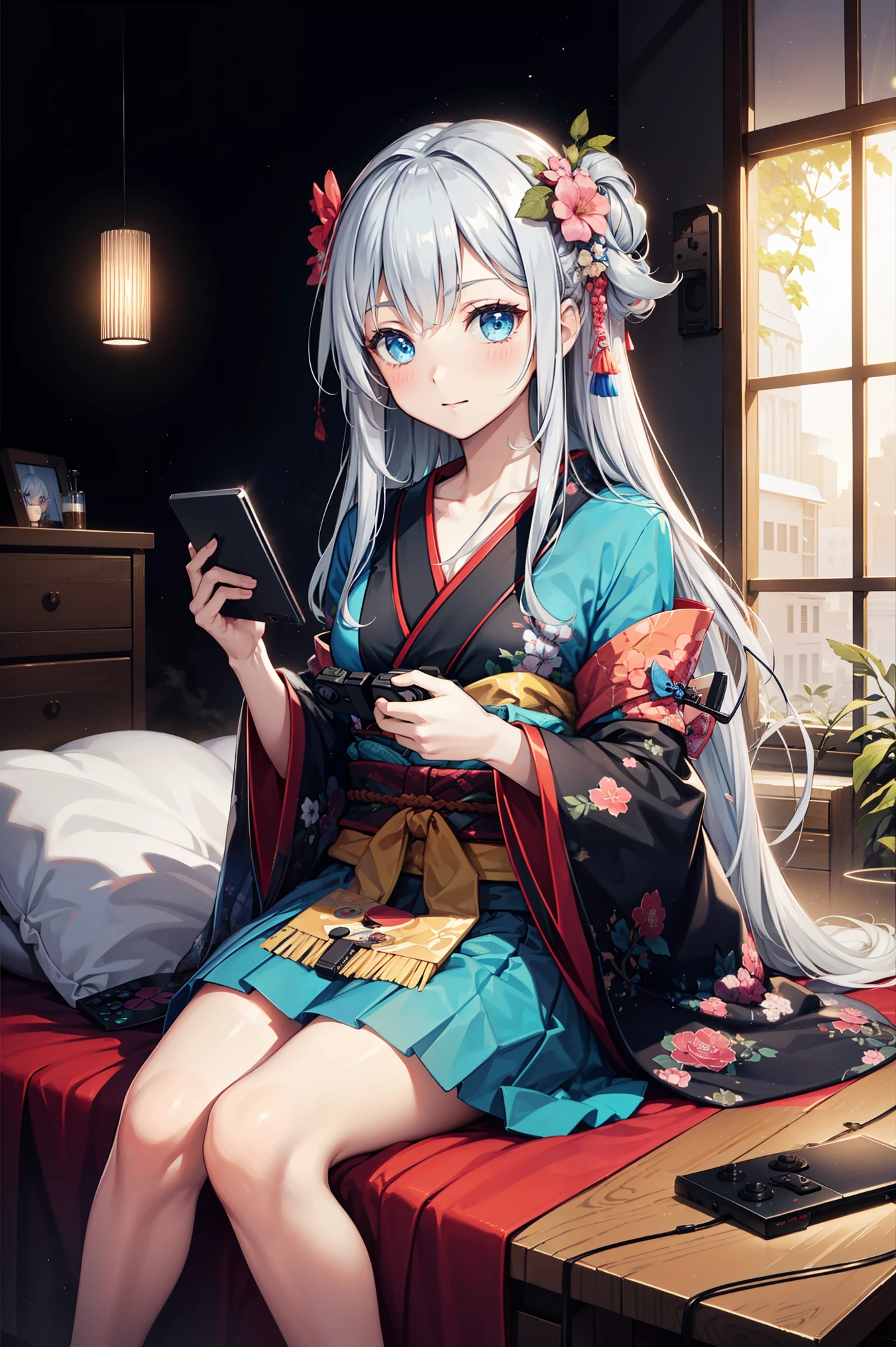 (Absurd:1.1, High resolution:1.1, 超detailed:1.1), 非常にdetailedな, 超detailed hair, (Fine grain:1.4), (Shining Eyes:1.3), thin, sad, Negative, cute, Perfectly symmetrical face, narr○w waist, 超cute girl, 超cute face, 超cute, Super beautiful, Beautiful colors, merry (Yanmar gauge),From wlop,((Great quality)), (Beautiful legs), smartphone, Upper body rest (Beautiful colors,detailed,Highest quality,Great quality,so beautiful), drum, Jersey, Chair, Lighting and Shadows(perspective), Lighting particles, colorful, masterpiece, Stylish room,