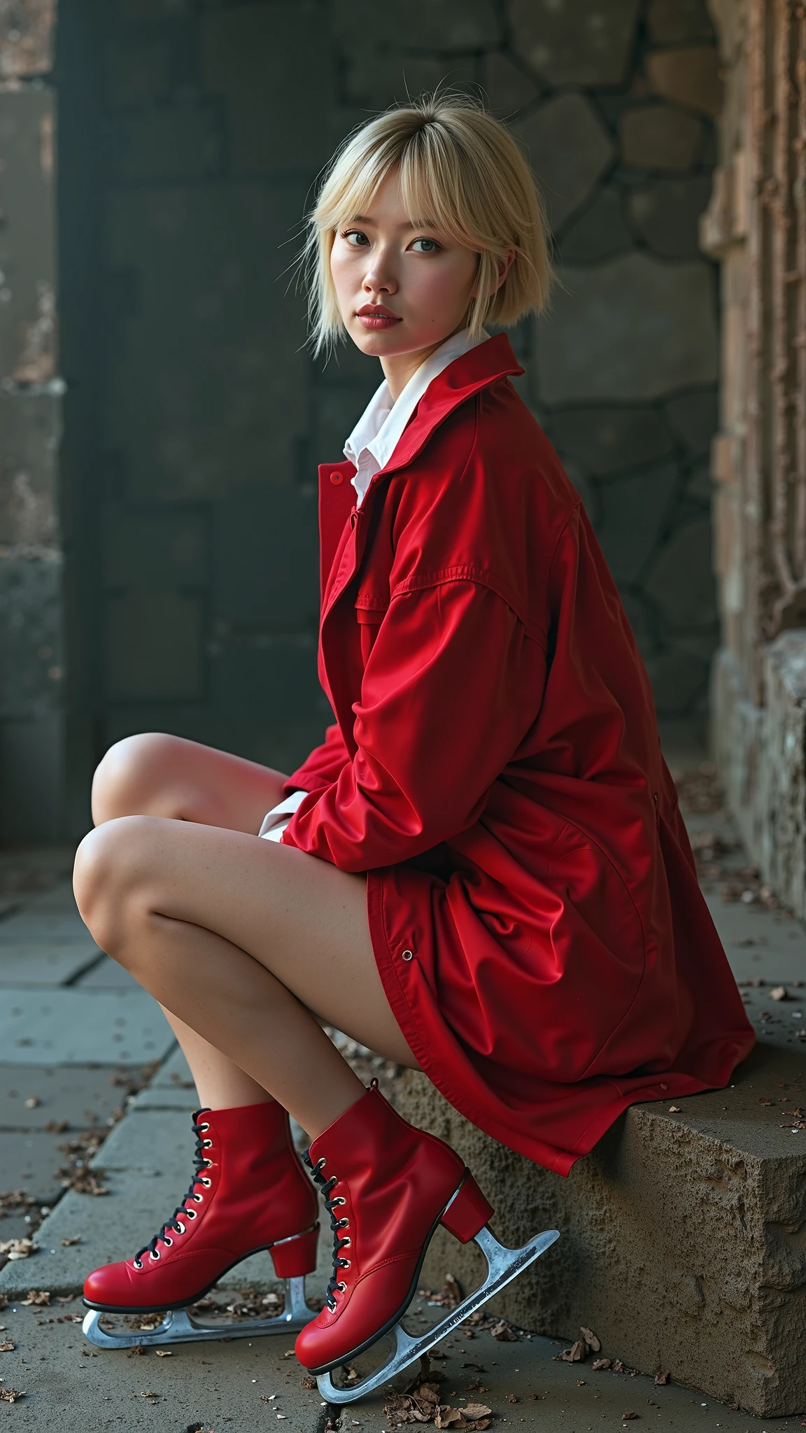 (masterpiece, best quality)
LisaGarlandSH, 1girl, solo, long hair, looking at viewer, blue eyes, blonde hair, hat, dress, sitting, jacket, full body, shoes, indoors, white dress, high heels, lips, beret, white headwear, chair, short dress, red footwear, realistic, nurse cap, nurse, stool
<lora:epi_noiseoffset2:1> <lora:add_detail:0.7> <lora:LisaGarlandSH:0.9>