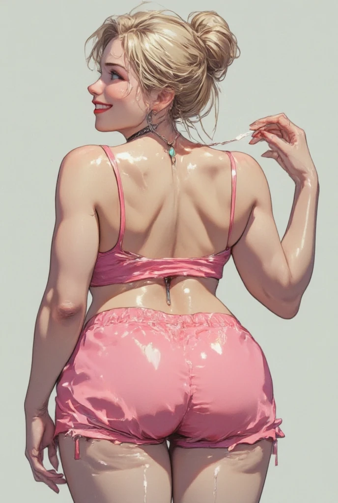 girl, Sweat, vapor, Medium chest, shy, fine hands, looking at the viewer, light smile,
