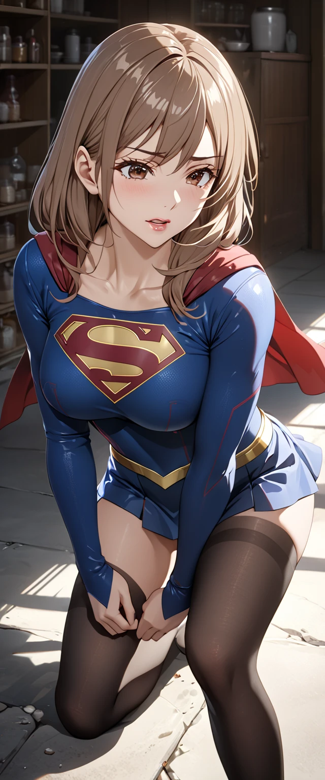 highest quality、complete limbs、Beautiful woman、solo、((brown haired woman:1.4))、((A woman with a tied hairstyle))、(((big breasted woman:1.3)))、((Woman wearing supergirl long sleeve leotard:1.3))、skyscrapers at night、nsfw:1.5、(((A woman surrounded by five naked men:1.3)))、men hugging women、(men and women having sex:1.5)、((A man moves his leotard's crotch area and inserts his penis into a woman's pussy.:1.3))、((The woman is crying out in pleasure))、((A woman panting with acme))、insult、gang rape、rape、((The woman's body is covered in semen:1.2))、Semen is pouring into a woman's、(((violence)))