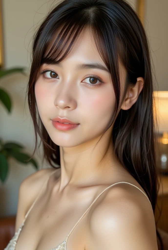 il y a une femme aux cheveux longs qui pose pour une photo, yasumotooka, chiho, Yoshitomo Nara, Yukii Morita, aoi ogata, Yuuka Kazami, La devise est Teshirogi, Marin Kitagawa, Sui Ishida, visage de belles filles japonaises, Nishimiya Shouko, frange de rideau