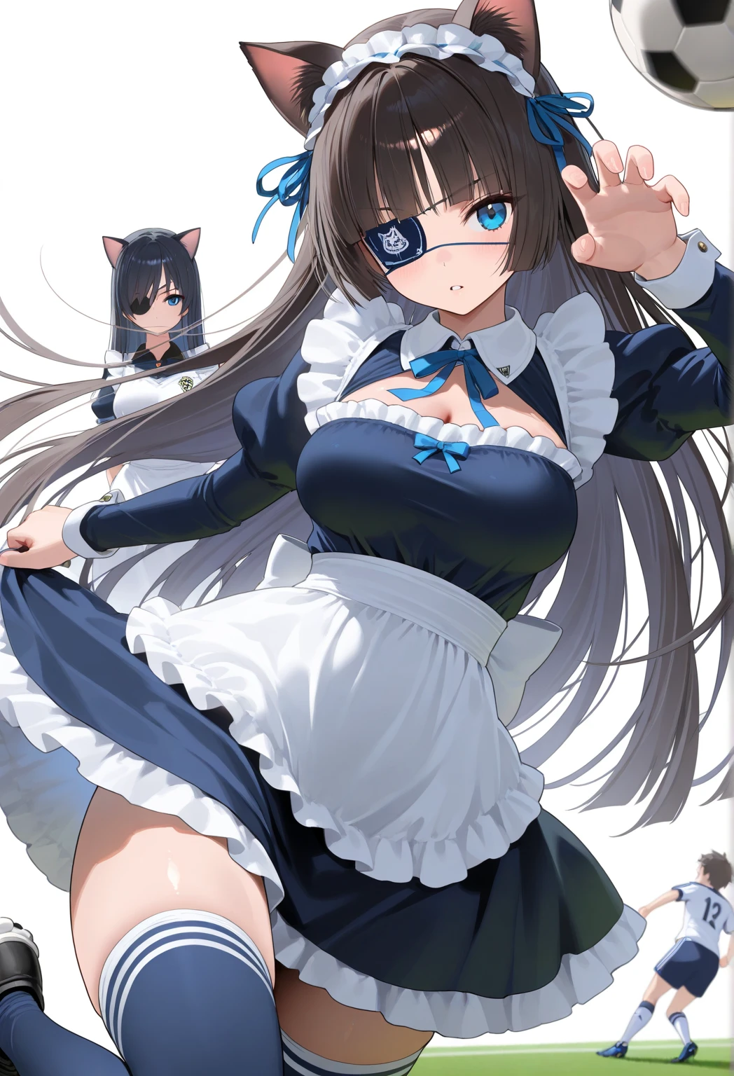 beautiful facial features,collar,Correct human body structure,perfect,((Cute little girl with cat ears)),full body pictures,Long black hair,Rope bondage,((arms behind back)),look around,alarmed,tearing up,blush,Sweat like a pig,purse your lips,maid outfit,Kneel down