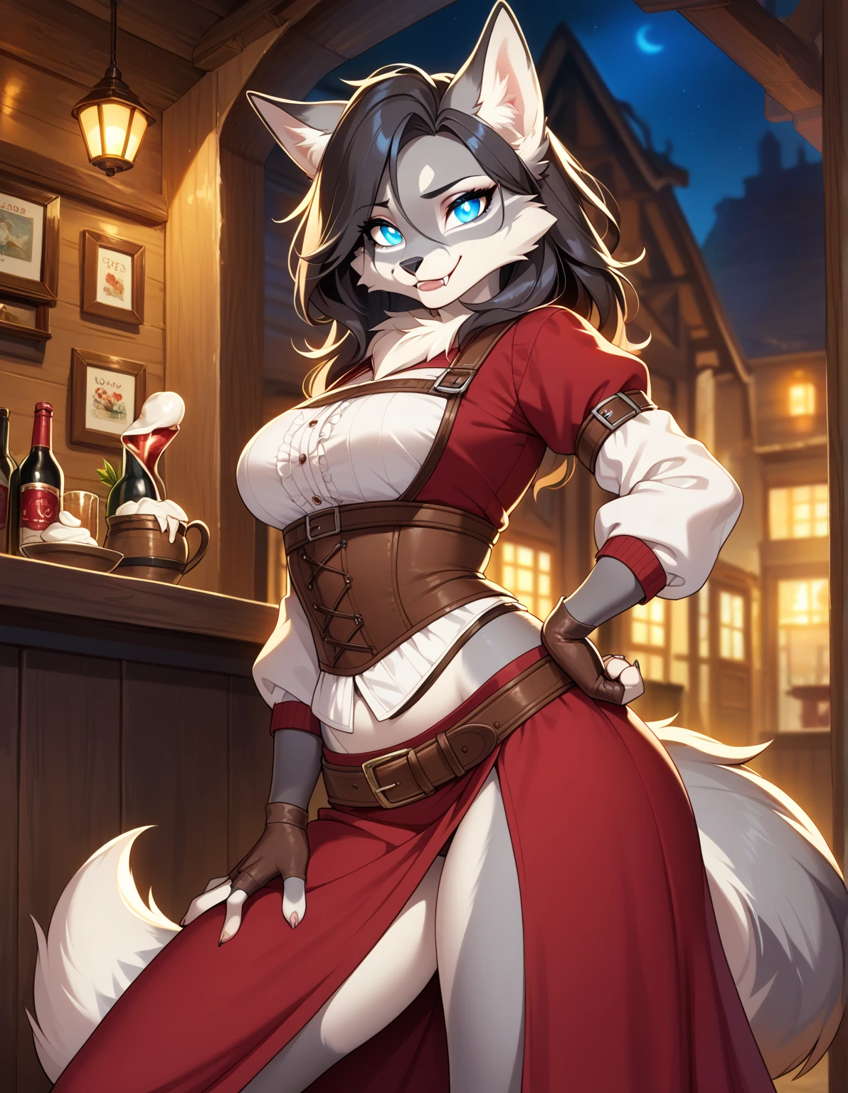Wolf boy wear bunny suit 