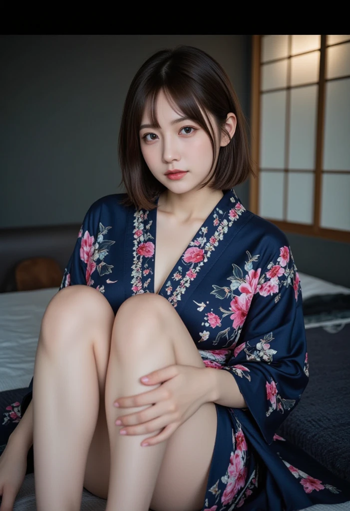 hi-school girl, lesbian, Japan Yukata, No bra, , Legs spread wide