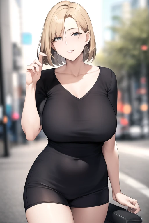 ((highest quality, 8k, masterpiece:1.3)), concentrated:1.2, Perfect body beauty:1.4, Hips:1.2, ((Delicate Hair)), (Sweater dress:1.1) , (sports car, street: 1.2), Highly detailed face and skin texture, Fine grain, double eyelid, Whitening skin, Big Breasts, smile, Put on a necklace, ring, Thread、Pregnant women、From the side
