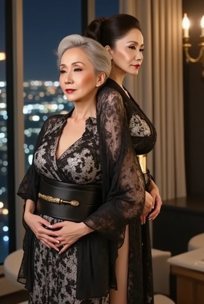 75 years old mother Mature Woman Chinese women Big earrings Big choker Belly button piercing decoration bracelet Silver Hair Realistic ゴージャスなマダム美しいMature Woman sexy smile Gentle women's navel piercing 4hair High Quality Toilet Glasses shirt White Thong Lingerie sweater big breasts Bookshelf ゴージャスなマダム美しいMature Woman stockings