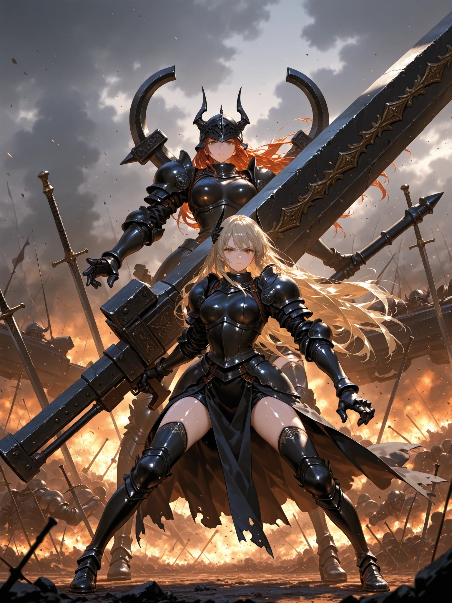 Female Knight、Fantasy、Anime Style、fight