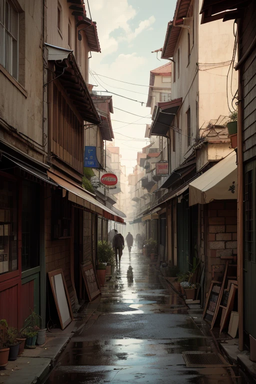 ((masterpiece)),((best qualityer)),((High detail )),((realistic,))
Industrial-age cities, deep canyons in the middle, architectural streets , bazaars, Bridges, rainy days, steampunc, european buildings