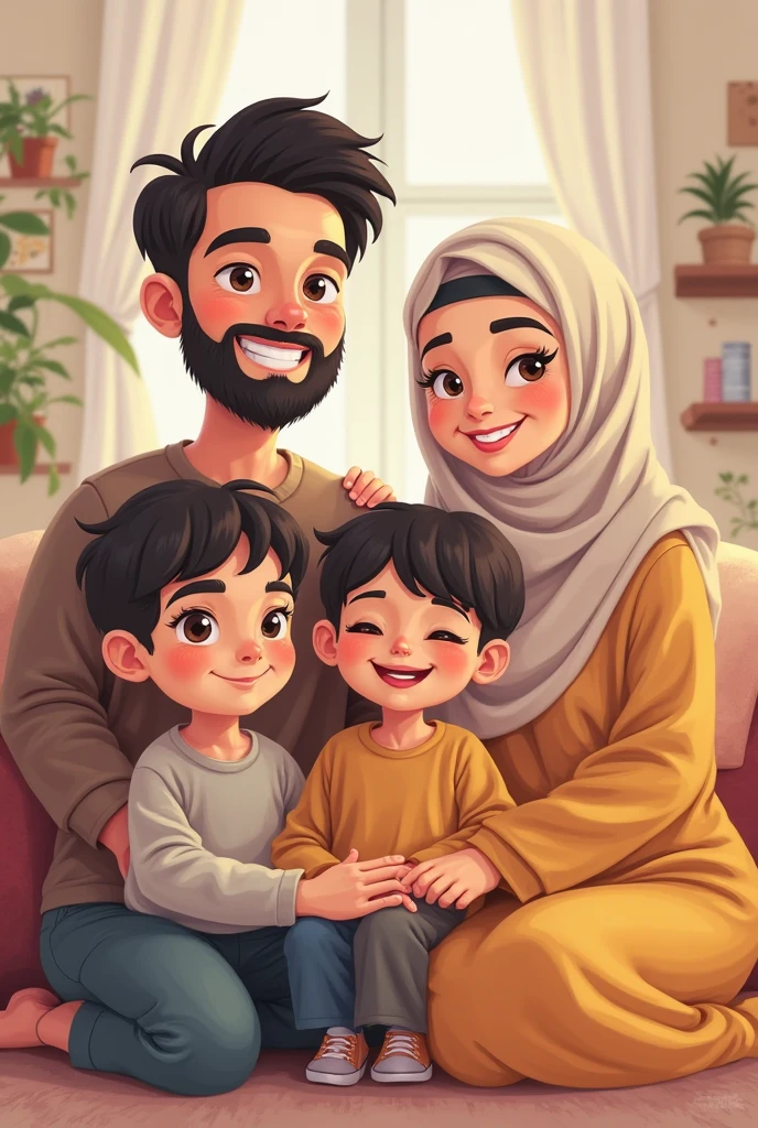 Muslim family two daughter and eaight son and mom dad