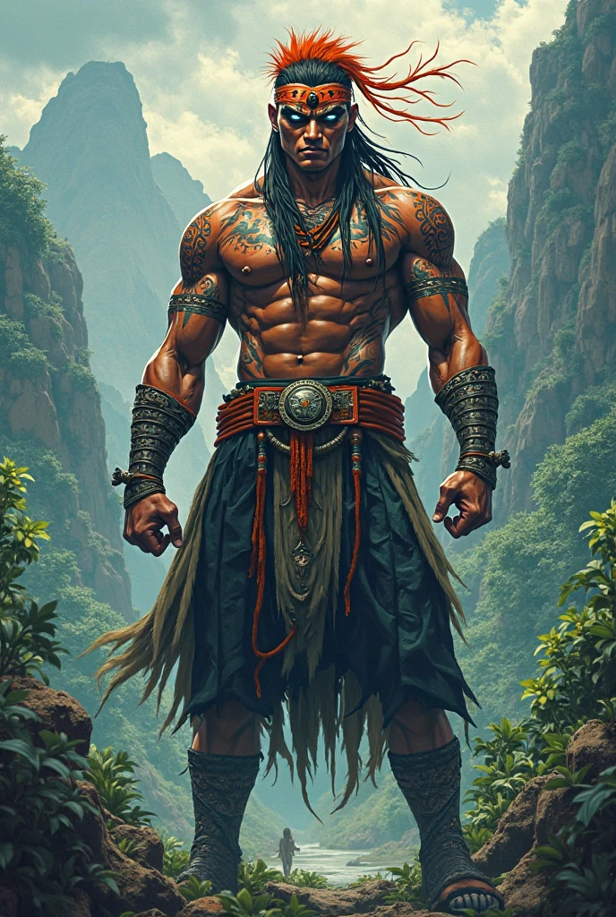 druida da raça meio elfo, com dreads, goatee, with tattoos on his body, personagem baseada no jogo de RPG d&d