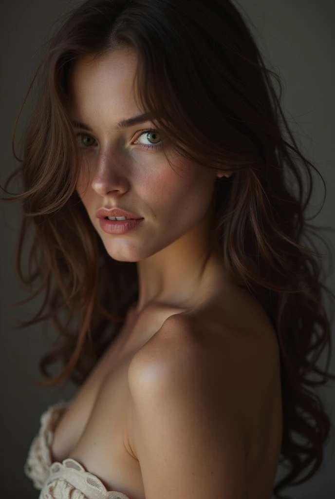 (Masterpiece, Best Quality, Highres:1.2), RAW photo, photorealistic, natural light, epiC Realism, TXT2IMG, full realism, (close up portrait of a beautiful cute skinny 19 years old, Swedish buisiness woman, seductive eyes, studio lighting professionally color graded. you wanna merry her) skin pale model, Georgy, a stunning beauty, sits elegantly with artistic precision, pretty woman, professionally color-graded for maximum impact. The framing of the shot captures Georgy's natural proportions, adhering to the Golden Ratio, creating an air of serenity and beauty., her pale white skin glowing in the warm, bright soft diffused light., skin colour ( pale White skin) photorealistic, realistic, best quality, 4K, masterpiece, extremely detailed, highly detailed, natural make-up, pubic hair,  cute, pretty, attractive, glamorous, sexy, sensual, long dark hair, blue eyes, Athletic body, pale, fair skin, vellus hair, realistic chest, tiny tits, flat belly, toned stomach, thin build, wearing makeup, eyeshadow, eyeliner, rouge, Natural proportions ,Skin hairs , Rough skin, Cellulite, Blisters skin, Shiny skin ,skin texture , skin highly detailed ,skin texture detailed, Skin bristles, Skin goosebumps, Skin chills ,Grainy skin , cinematic lighting, stunningly beautiful, intricate ,Shiny lips, (professionally color graded), (bright soft diffused light),(extremely detailed 8k wallpaper), mood lighting, high quality, film grain, Fujifilm XT3 sharp focus, f 5.6, 50mm, High Detail, Sharp focus,(dark light), boudoir lighting, sits elegantly with artistic precision, her pale skin glowing in the warm, bright soft diffused light. Every detail of her skin is intricately rendered: Skin pores details, Hair follicles, skin cells, skin wrinkles, healthy skin, perfect body, Skin pores, skin wrinkles, healthy skin, skin texture, natural breast, natural nipple, Light shine on the skin, realistic natural body anatomy and pale white skin, skin bristles, all visible under the cinematic lighting.