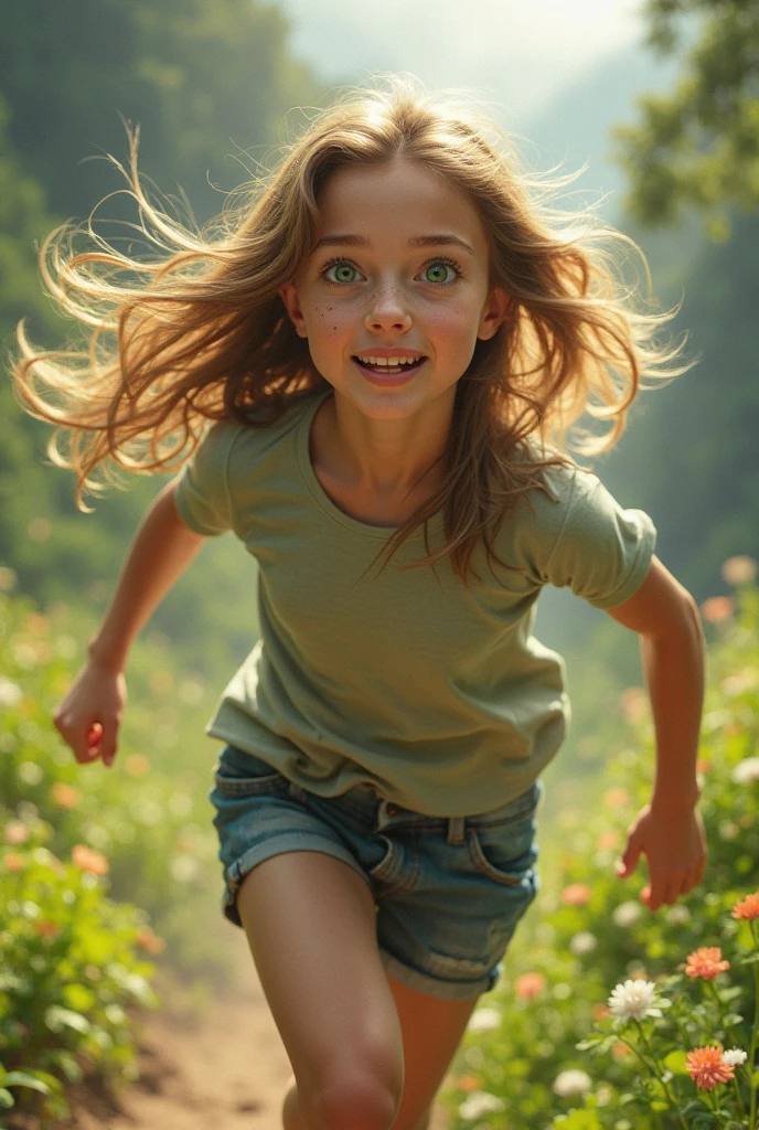 Once upon a time, in a small town surrounded by mountains, There lived a girl named Sofia. Sofia had hair as golden as wheat and eyes the color of the sky on a clear day.. often, she was seen running through the fields, always looking for adventure. But what I longed for most was to find something truly magical..