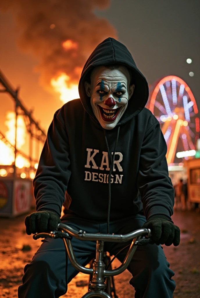 1 tall skinny male, furry White bloody rabbit mask with creepy smile and yellow bloody teeth, pouring big red gasoline can on fire, completely Black hoodie, ethereal, detailed, masterpiece, best quality, dramatic lighting, full body, side camera, torn Black pants, blood stains, massacre in the background, horror, creepy