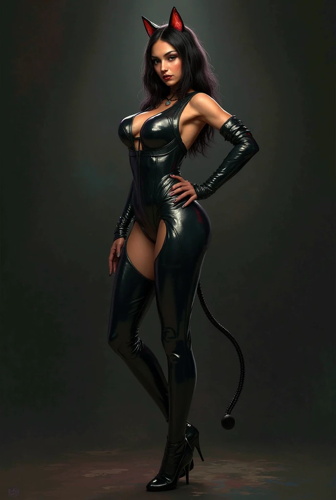 Hot Girl in a cat suit
With spread legs