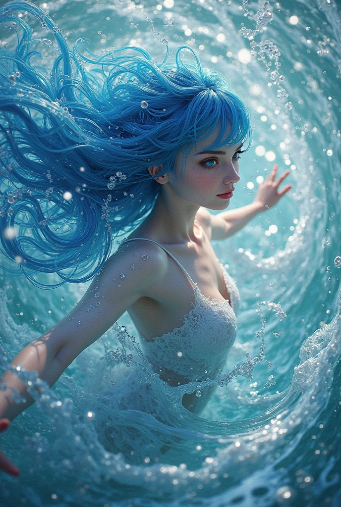 A version of Aquamarine from Steven Universe with nature details, Unripe