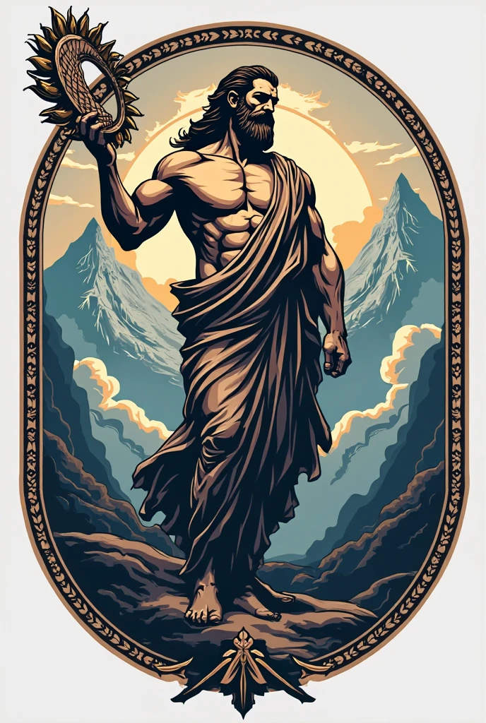 Make a design, for a brand of caps called “OLYMPO hats” taking into account that the brand is inspired and related to Greek mythology and that the design can be seen taking into account that it will be embroidered on the cap