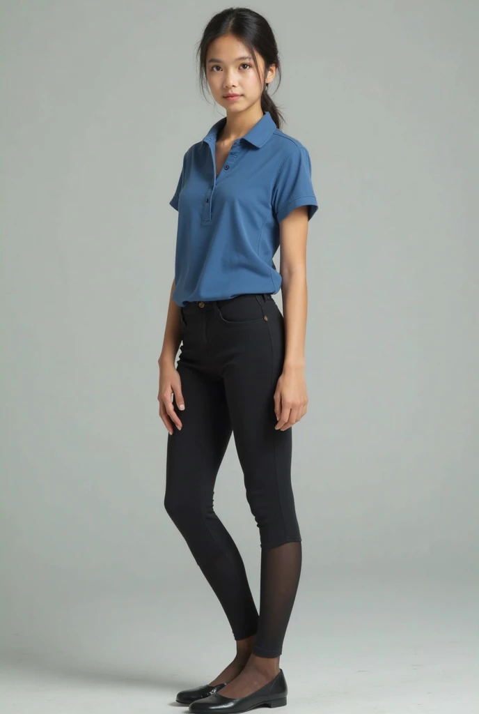 (Arching back, hands on hips), raise one leg, Hold your pee, fat, chubby, white leggings, (from below), polo shirt, (invisible, no humans, headless, faceless:1.5), cute big breasts, (8k, RAW photo, best quality, masterpiece:1.2), (realistic, photo-realistic:1.37), photon mapping, radiosity, ((Hasselblad photography)), physically-based rendering