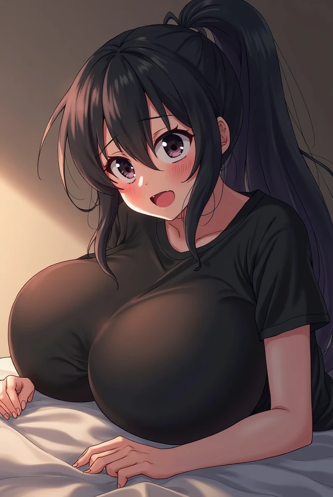 Anime girl with big breasts sitting on bed with blanket, tits, thick, Enchanting anime girl,  tits proportions,  | Anime with attention to detail, Smooth anime CG art, Marin Kitagawa Fanart, Anime Moe Art Style, Anime Goddess, [ 4k digital art ]!!