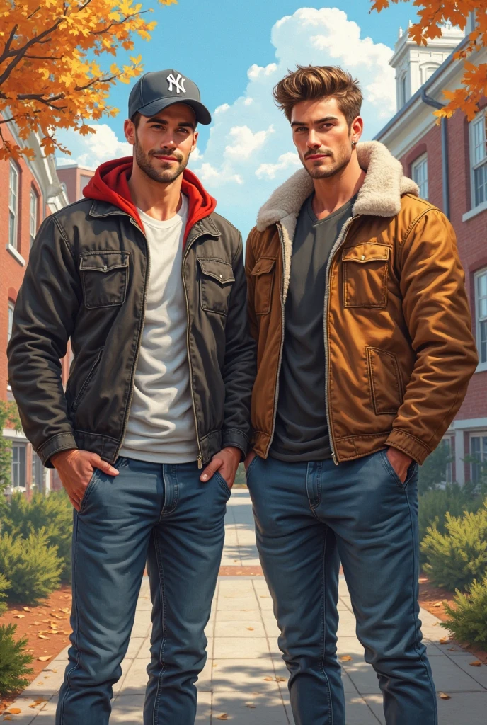 2 gay guys, 20 years old, dating, smile, bara, park, garden