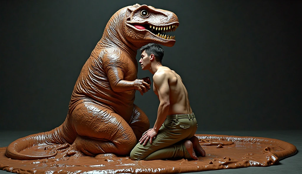 ((((dinosaur, feral)))), ((((dildo sitting, penis in mouth, open mouth, oral)))), indoors, masterpiece, high quality, realistic, detailed background, ((((side view, anal)))), ((((hyper, equine penis, stomach bulge, belly inflation, excessive cum, hyper balls, standing)))), (((((hyper penis equine penis in mouth)))))