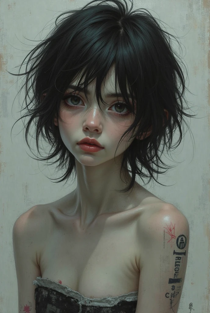 chiaroscuro technique on  illustration of an elegant oldies , wet hair, vintage, eerie, matte painting, by Hannah Dale, by Harumi Hironaka, extremely soft colors, vibrant, highly detailed, digital illustrations , high contrast, dramatic, refined, tonal, emotional expression, golden ratio