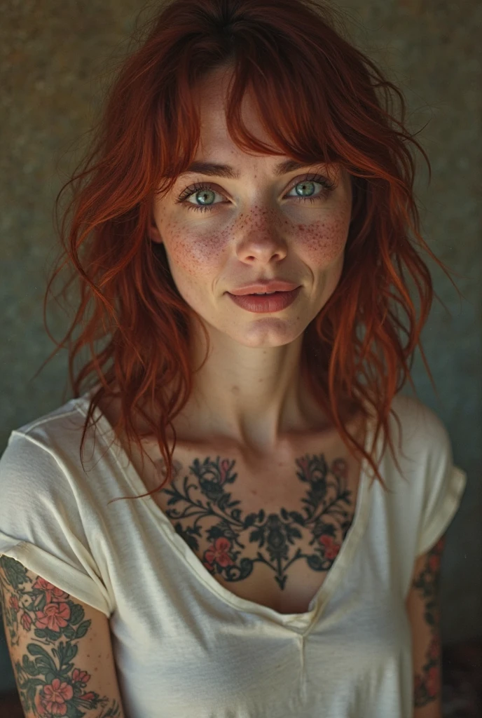 portrait of DEN_maud_SG, tattoo covered,
Coolane Vertical Striped & Letter Graphic Contrast Piping Raglan Sleeve Baseball Shirt,
bokeh, f1.4, 40mm, photorealistic, raw, 8k, textured skin, skin pores, intricate details  <lora:epi_noiseoffset2:1>, epiCRealism