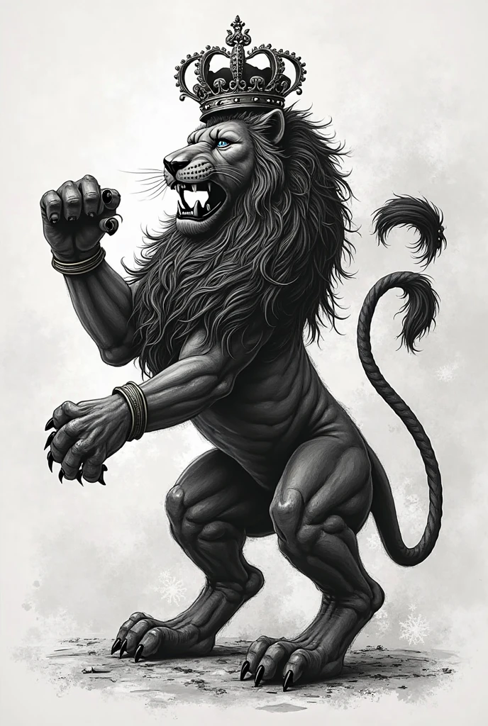 Create a lion and the Cross of Jesus's sacrifice