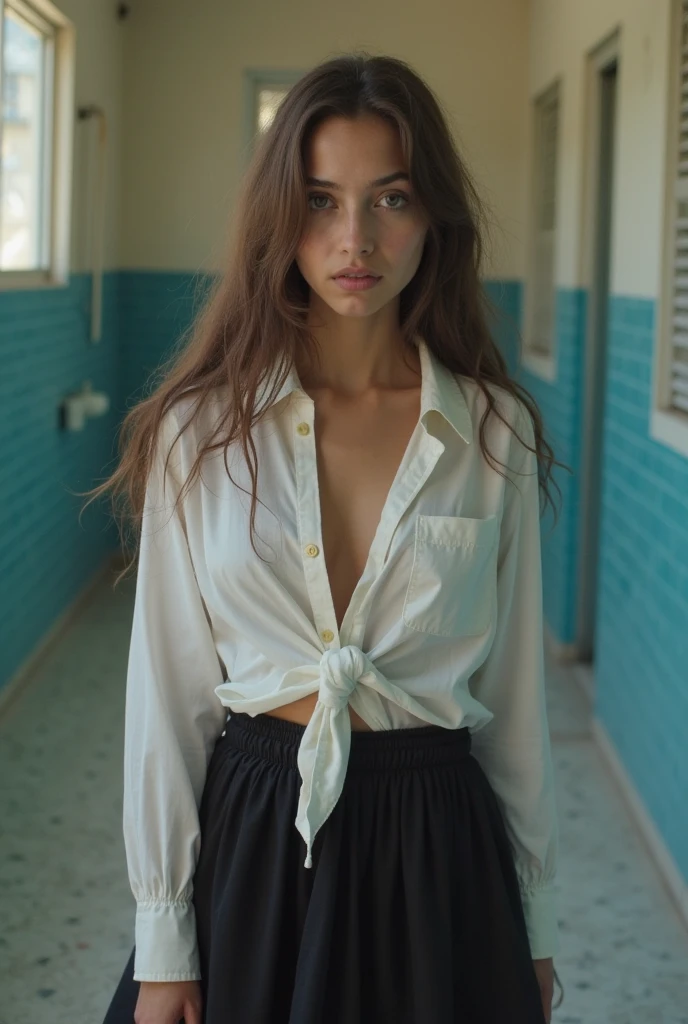 girl Middle school students uniform naked Big Breasts