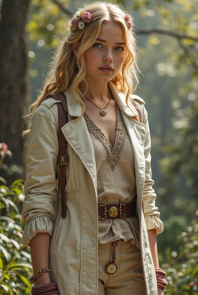 beautiful Emily Blunt as a sexy blonde explorer, wearing a green button down shirt with the sleeves rolled up, khaki pants with a belt, hat, holding a lantern, amazon jungle background, (masterpiece, best quality:1.4)best quality, high detail, (detailed face), detailed eyes, detailed skin, (beautiful, aesthetic, perfect, delicate, intricate:1.0), (beautiful, gorgeous, flawless complexion:1.2), smug, smirk, standing, sensual, erotic, european, caucasian, detailed background,(masterpiece:1.2), subsurface scattering, heavy shadow, professional photography, HDR, 8k, High Dynamic Range, realistic, rule of thirds, film photography, DSLR ,