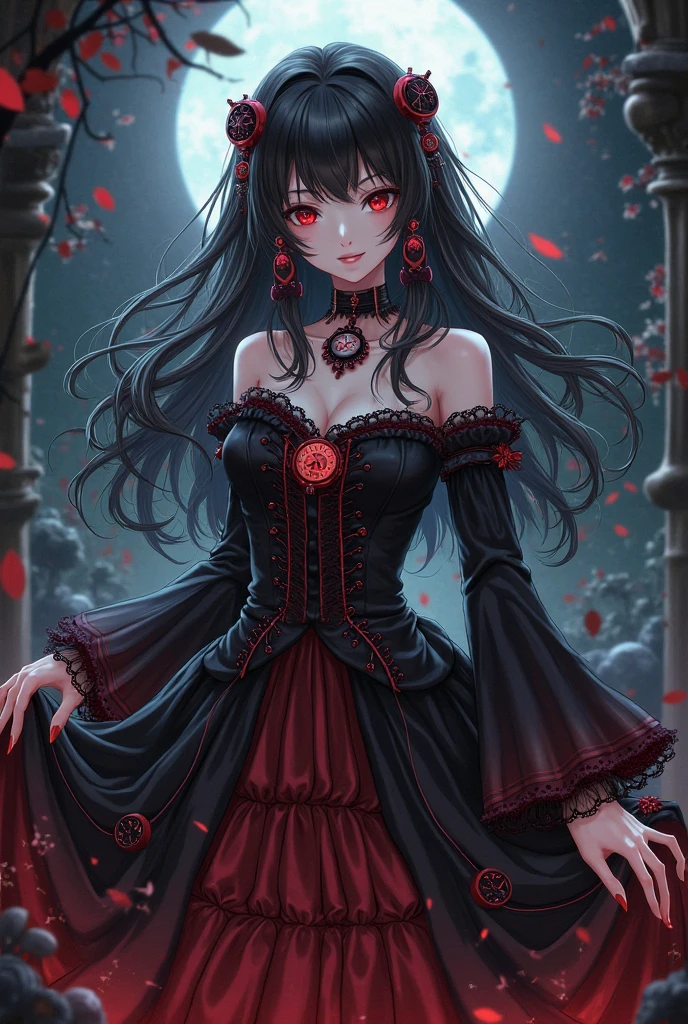 masterpiece, best_quality, 1girl, solo, (goth:1.2), remilia scarlet, detailed eyes, detailed lips, long eyelashes, beautiful, elegant dress, gothic architecture, moonlight, mystical atmosphere, dramatic lighting, dark moody colors, (detailed background:1.1), (intricate details:1.1), (cinematic composition:1.1), (photorealistic:1.37)