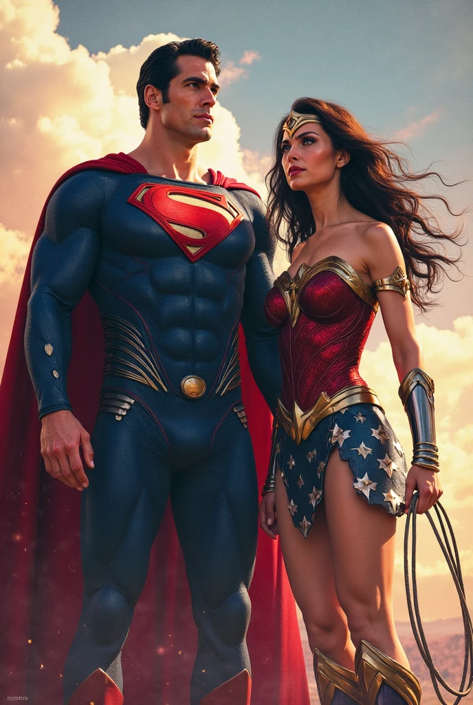 2 person, hyper realistic pores, hyper realistic skin, detailed skin, hyper realistic face, perfect face, realistic eyes, eye reflection, perfect lips, A man/superman and wonderwoman, Man body setting,Superman lace costume tights , (bare thighs ) , eroticism, standing , big thighs , fat hips, a man/superhuman flying in the air hugging/embracing a civilian girl, flying hovering over the city, in the night sky........ and a Girls/wonderwoman body setting, japanese girls, jav idols girls, perfect face, japanese face, perfect skin,hyper realistic skin, detailed skin, perfect eye, eye reflection, sexy clothes, big breast cleavage, big breast covered, heavy big breast, heavy huge breasts, nipple not exposed, eroticism, (intricate), perfect anatomy, correct anatomy, UHD, 16K, hyper realistic shadow, hyper realistic lighting, hyper realistic reflection, hyper realistic atmosphere, (realistic photo:1.7), (extremely realistic photo),