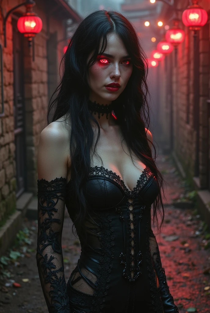 Fashionable of androgynous alien looking witch, glowing eyes, beautiful evil slavic muscular woman, pale skin, long light brown hair, light smile, futuristic design, minimal details, givenchy, photoreal, 200mm, hd, f/ 2.0, sitting in a gloomy spruce forest, highly detailed, surreal , drop dead, in the style of red and blue, (intricate details, hyperdetailed:1.15) (skin texture:1.2), cinematic, professional, 4k, (((dynamic model pose))), full body, mesmerizing, dynamic, dramatic, sensual, dynamic pose, highly detailed skin with hair, subcutaneous veins, light and shadow play, highly detailed,24mm photograph, film, bokeh, professional, 4k,