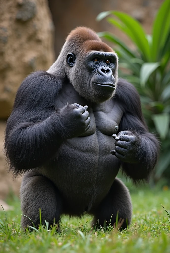 ((gorilla)), ((mega breasts)),((wearing yellow bikini)) //running, (breast squeeze:1.3), (chubby:1.2), Photo realistic, High resolution, detailed background, detailed beautiful skin, detailed nose, (solo shot:1.23), (((nice hand, perfect hand))), clear eyes,//in the beach,