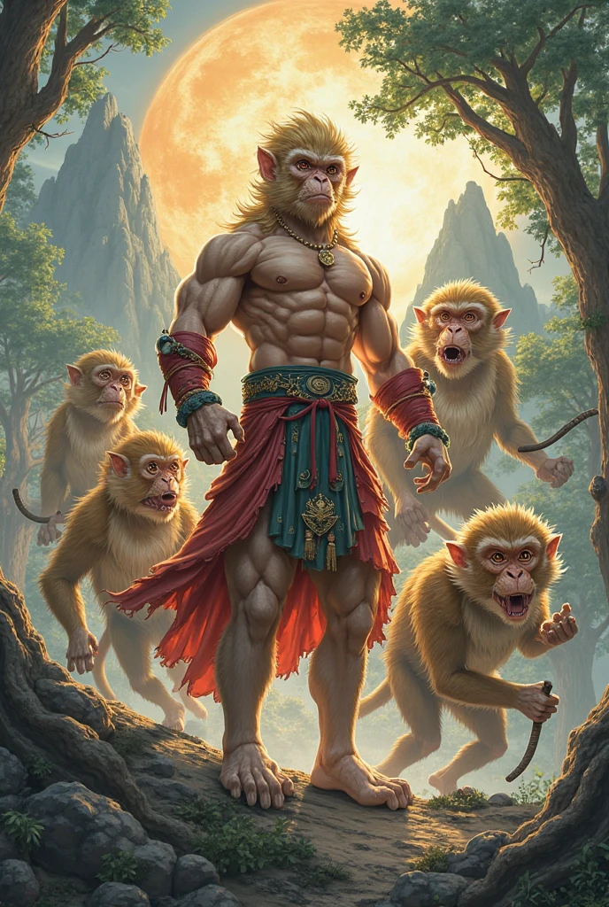 Guerrero with monkeys