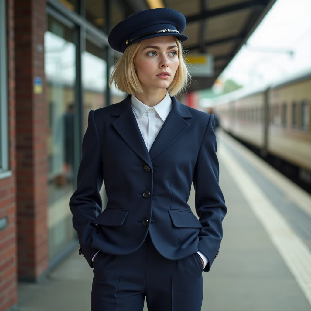 1920s　America　Security Officer　woman　Blonde　Curly Hair