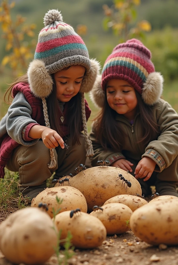 estilo russo, Girl children, portrait , DARK long hair braids with hat, estilo fazendeira, com rolos de feno e trigo e cavalo, celeiros, ORANGES.