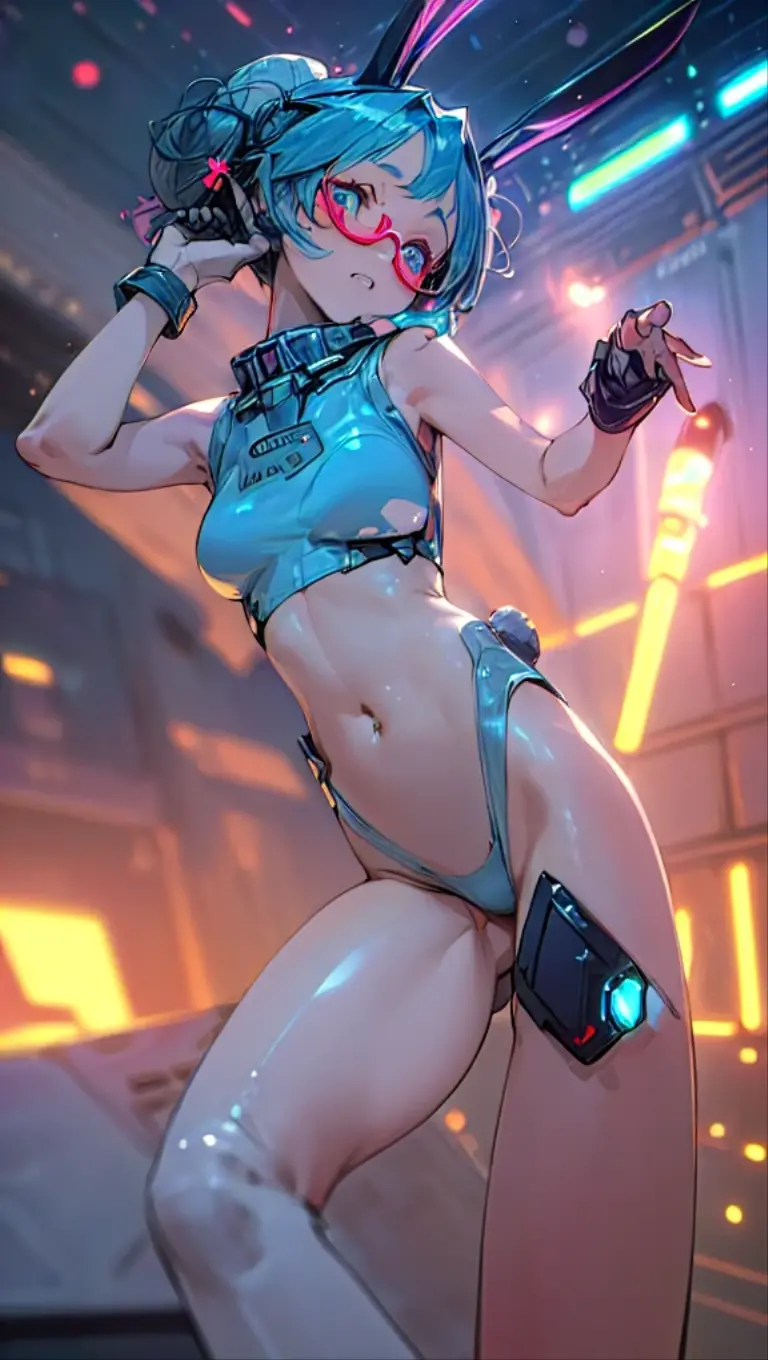 Tracer from Overwatch, Hydrasuit and competition swimsuit, Large Breasts and Cleavage, spiky dark brown hair , seductive smile, game art, cowboy shot, highres, textured skin
