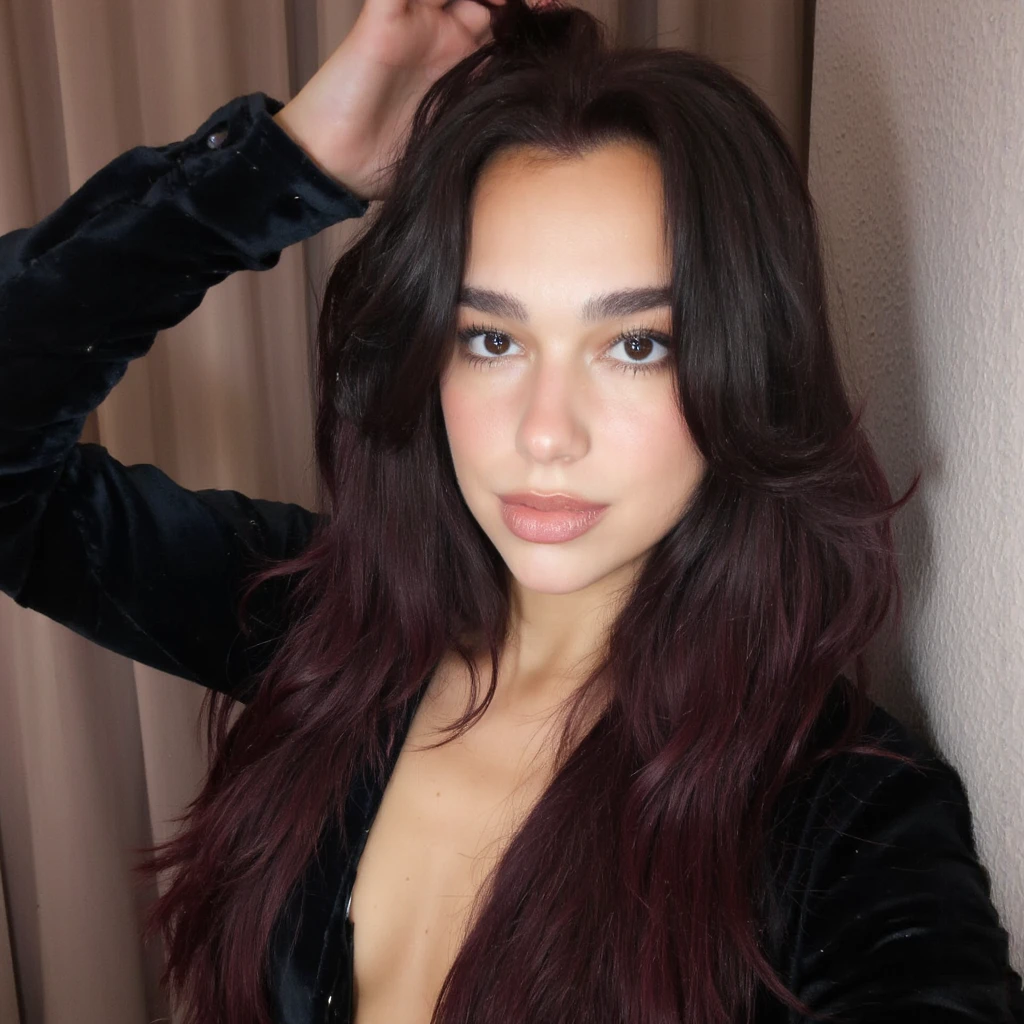 foto de uma jovem em um cami preto apertado, , (((mamilo ereto))), Bangs, ombros nus, calcinha preta apertada de renda curta, seios, belos seios grandes, seios amostras, seios espremidos juntos, fundo detalhado da sala de estar de luxo, cabelo entre os olhos, cabelo longo, rosto oval, 双眼皮, Split lips, olhos castanhos, solo, ((areolae)), (decote), axila [rugas], delicado e sexy (fcollarbone:1.3),  cabelo castanho claro, (pele brilhante: 0.8), (obra-prima: 1.4), (melhor qualidade: 1.4), natural (seios enormes: 1.25), Shiny red lips, abdominais perfeitos, (pure areola), (tecidos puros), molhado (suado, encharcado), (sfw)