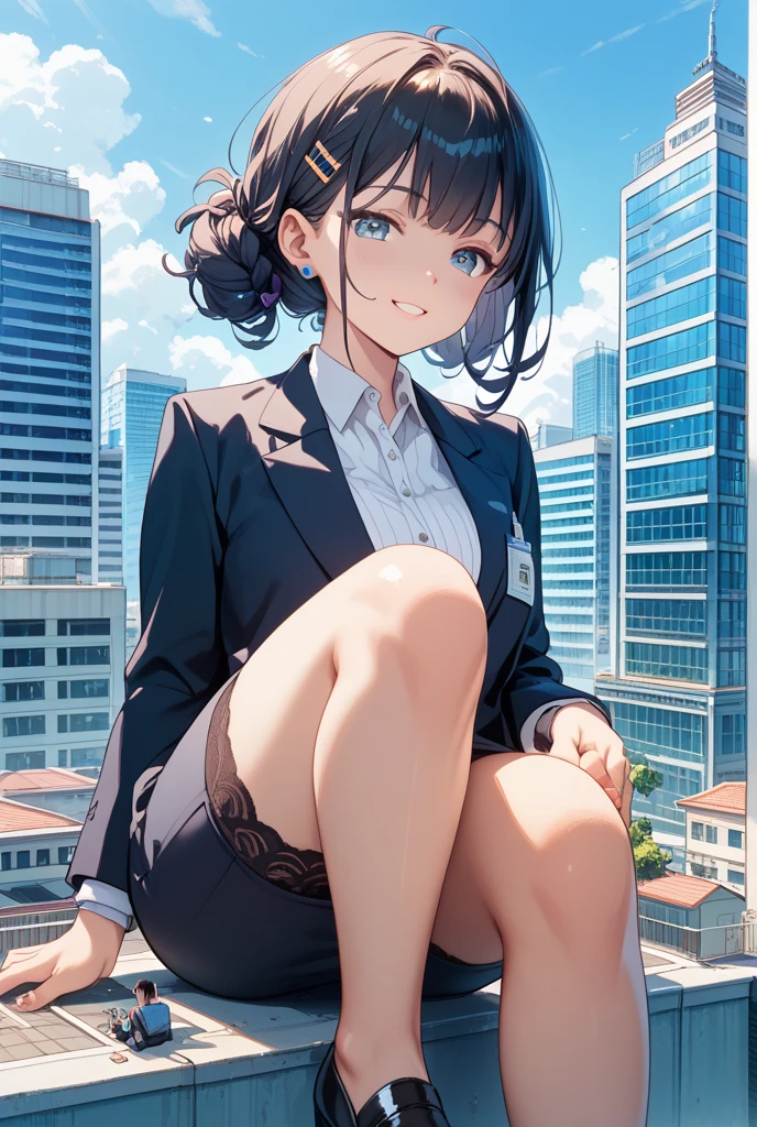 (realistic photo:1.0), (realistic:1.0), 3d, (1girl),  (loud laughter:1.0), Cityscape