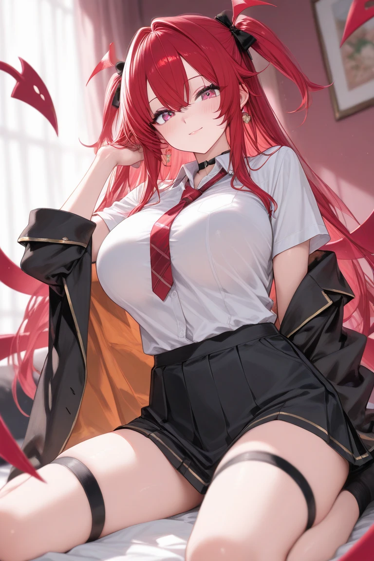 masutepiece、Best Quality、hight resolution、tre anatomically correct、(((JK school uniform)))、pleatedskirt、Short miniskirt、(Vibrant colors:1.2)、(masterpiece:2.0)、onepiece、Uta、left red hair、right gray hair、(((Not wearing pants)))、divine spirit、Flushed cheeks、Shy face、Beautiful girl in every detail、Body shining with sweat、Wet、Seductive thighs、sexy pose、(round breasts:1.5)、Perfect style、Slimed、Hard nipples、School rooftop、Hair fluttering in the wind、I hold down my skirt as it flips in the wind、Navel、((Open the chest))
