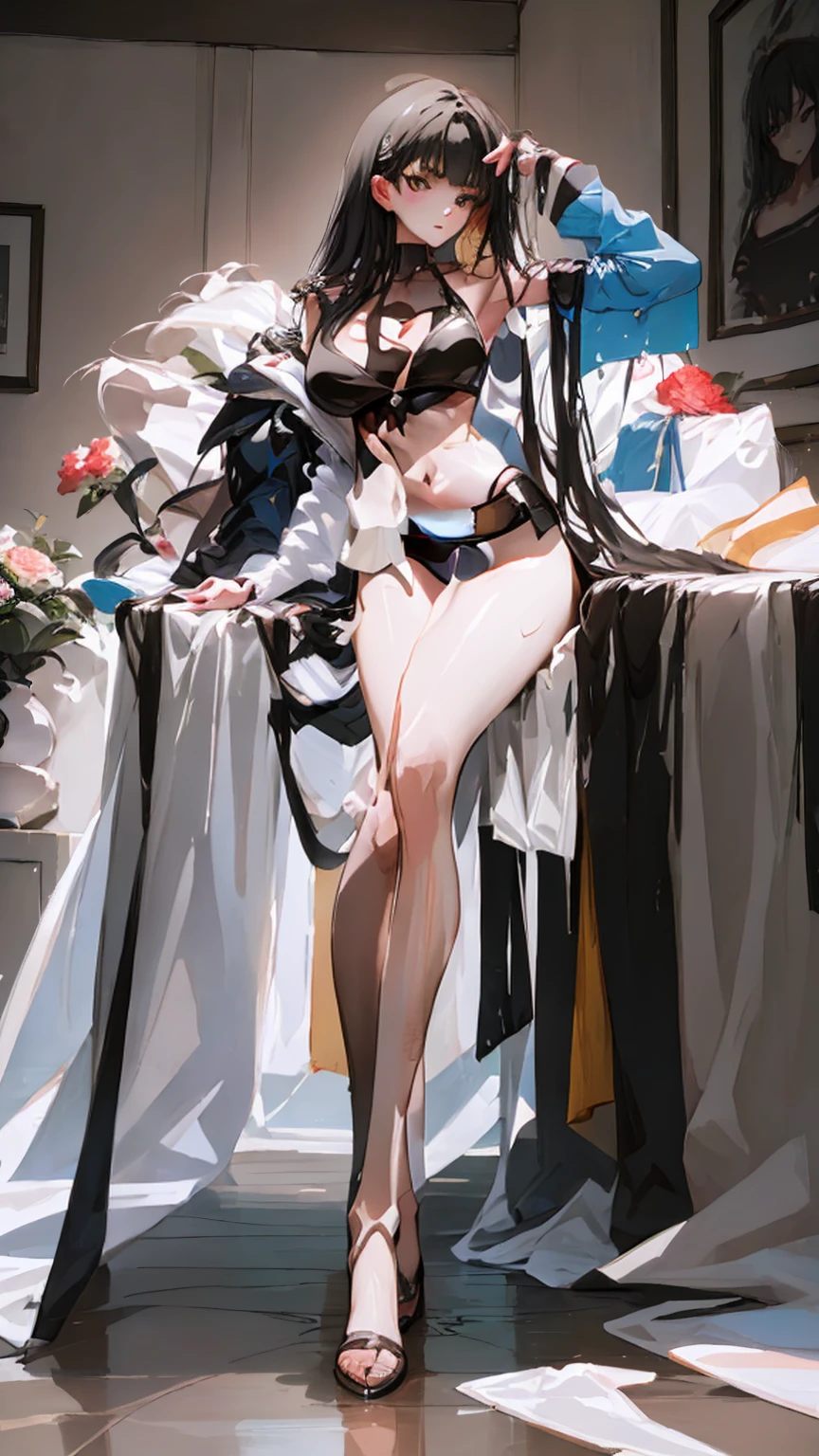 ((Best quality)), ((masterpiece)), (detailed:1.4), 3D, an image of a beautiful cyberpunk female,HDR (High Dynamic Range),Ray Tracing,NVIDIA RTX,Super-Resolution,Unreal 5,Subsurface scattering,PBR Texturing,Post-processing,Anisotropic Filtering,Depth-of-field,Maximum clarity and sharpness,Multi-layered textures,Albeo and Specular maps,Surface shading,Accurate simulation of light-material interaction,Perfect proportions,Octane Render,Two-tone lighting,Wide aperture,Low ISO,White balance,Rule of thirds,8K RAW,wet panties,Take the floral panties,white panties,can saw a trace on my underwear vagina,Pink floral panties, panties is very wet,The panties are so sheer you can see the pussy,(idle),Spread legs,can see the pussy from panties