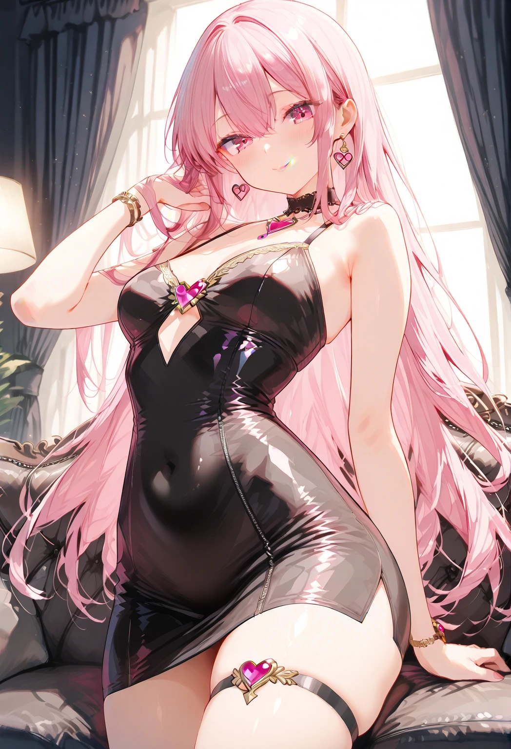 Perfect human body,1 girl, idoly,idol,(publicly exposed,On stage), clavicle,((big breasts)),Loose collar,translucent,Lace skirt,((woman with fever)), ((color)), (blush:1.2),