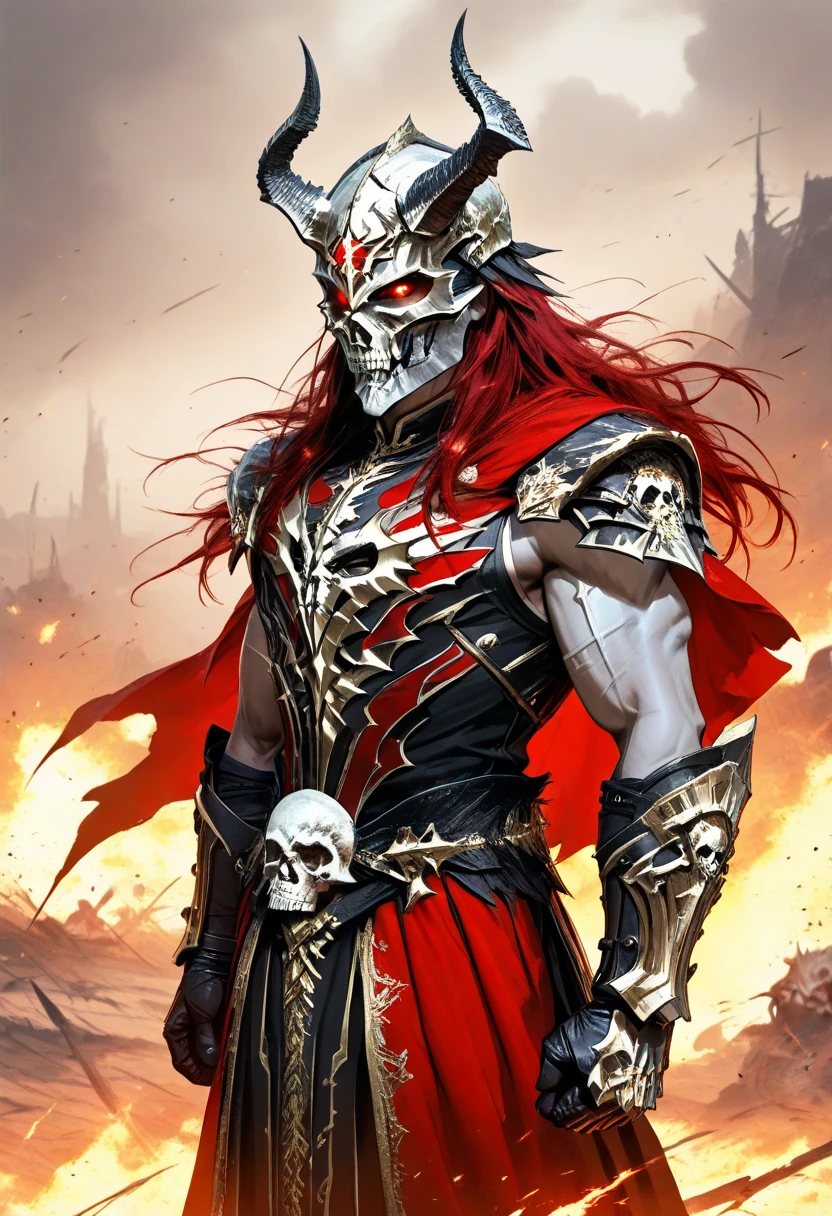 <lora:gz_20231022185253:0.9>,gz,1boy,solo,male focus,simple background,upper body,swordsman,skull,fangs,