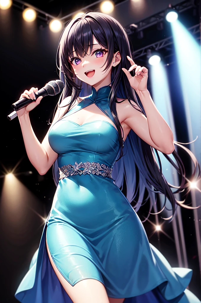 Change your hair color to light blue、Hairstyle to twin tails