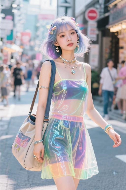 1girl,solo,superstar,
city background,night, neon lights,faint light,
upper body,color_gradient_hair,long_hair,
(skirt laser:1.2,pleated skirt), Pantyhose, laser, starry sky, laser shining star,
large breasts,
best quality,highres, absurdres, Photography, (sharp focus:1.2),
<lora:laser0626:0.7>