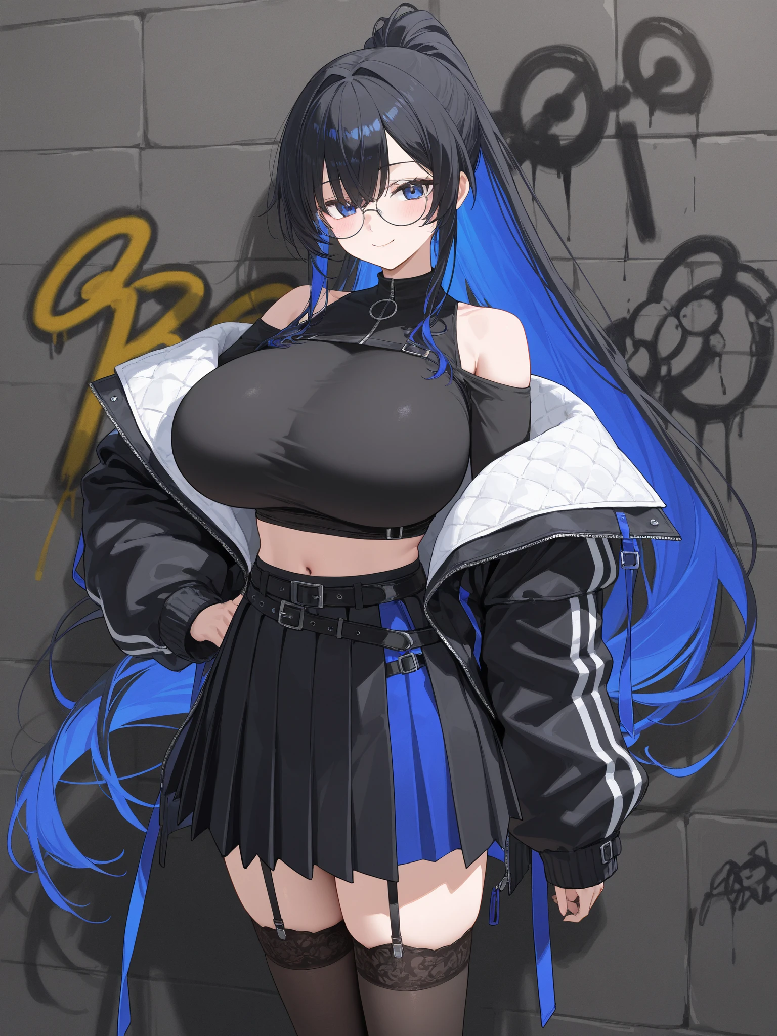 One Girl、blue eyes、White Line Gradient Hair、Bangs are straight,Detailed Background, masterpiece,Small breasts、 Highest quality, smile, ornament,Portraiture, Purple Neon, Glowing Eyes, Highest quality, ((Expressionless))、Get angry、Frowning、One Girl,(((Beautiful black hair color)))、(Emerald Blue Eyes:1.5), , Yellow hair growing on the eye, (Large Breasts:1.2), break looking at viewer, break indoors, break (masterpiece:1.2), Highest quality,High resolution, (shape:0.8), (Beautiful and beautiful eyes:1.6), Highly detailed eyes, Perfect lighting, Detailed CG, (Perfect hands, Perfect Anatomy)Haa、Embarrassing expression(1:2)、Rough I breatheing、(((White Background)))、White Background、Red face、blush、Embarrassing、((Vtuber model)),whole body、I breathe、Fishnet tights、Life-size model、panic、Platform boots、panic、((whole body))、Perfect hands、Perfect hands、Platform boots、Enamel Hair、Patent leather boots、Enamel set、punk rocker outfit、Earrings、Spiky accessories、Black patent leather tight jacket、Black patent leather tight skirt、Shiny Hair、Serum、Shiny、(((Shiny Hair)))、Shiny Hair