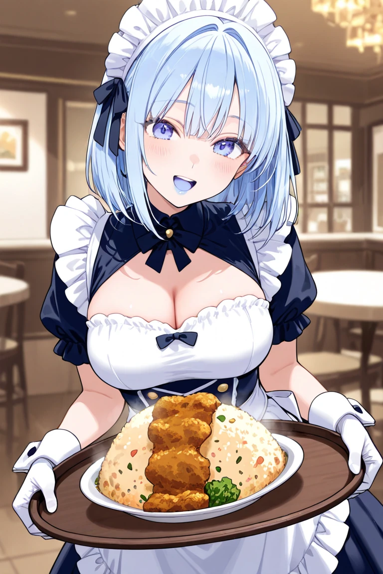 JPNIDOL, 1girl in, masutepiece, High quality, Looking at Viewer,bbw、huge-breasted、entranceway、Wearing an apron、meeting、house wife、mami