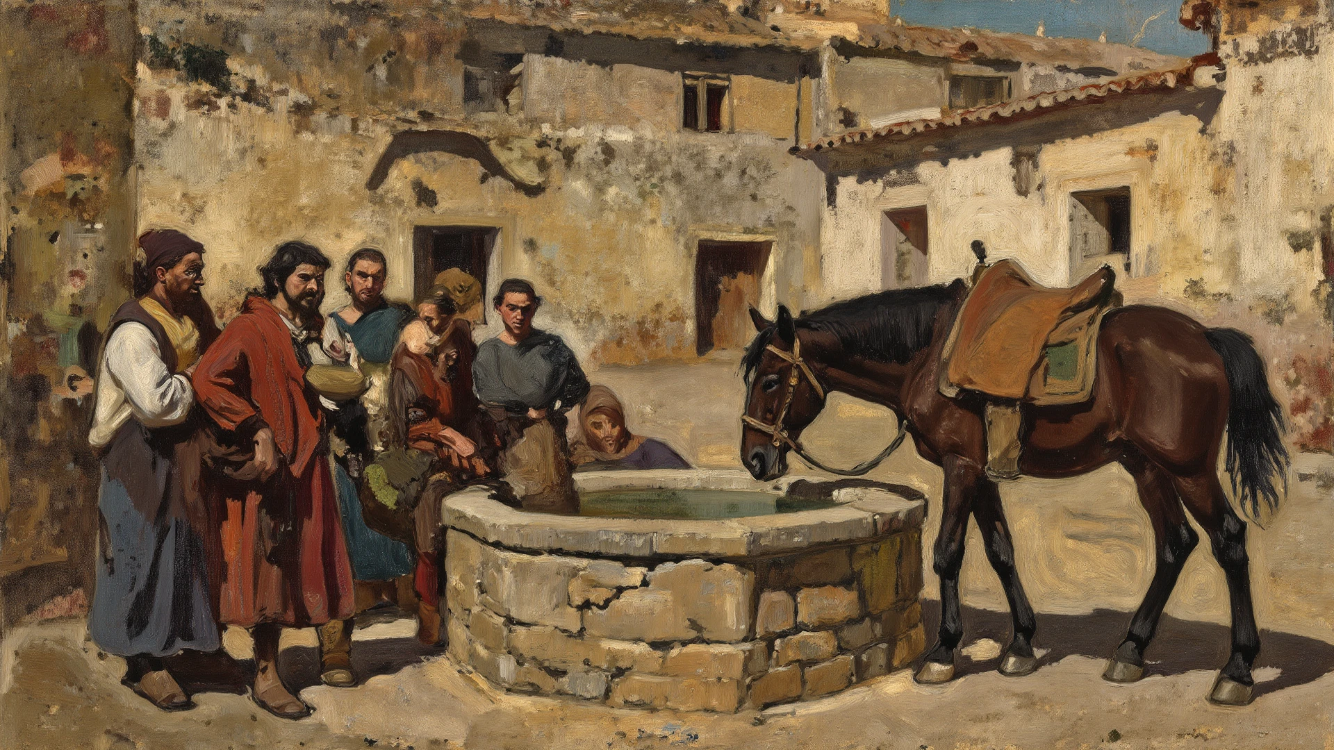 one guy, hairy butt, horsing around, hairy, dirty, ancient roman wine making, aqueduct, squish grapes, sitting on grapes, stomp, grape juice on ass, barrels, low hanging testicles, show round big hairy butt to footage